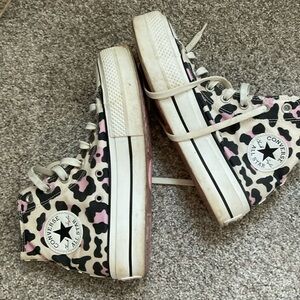 Cheetah print high top converse